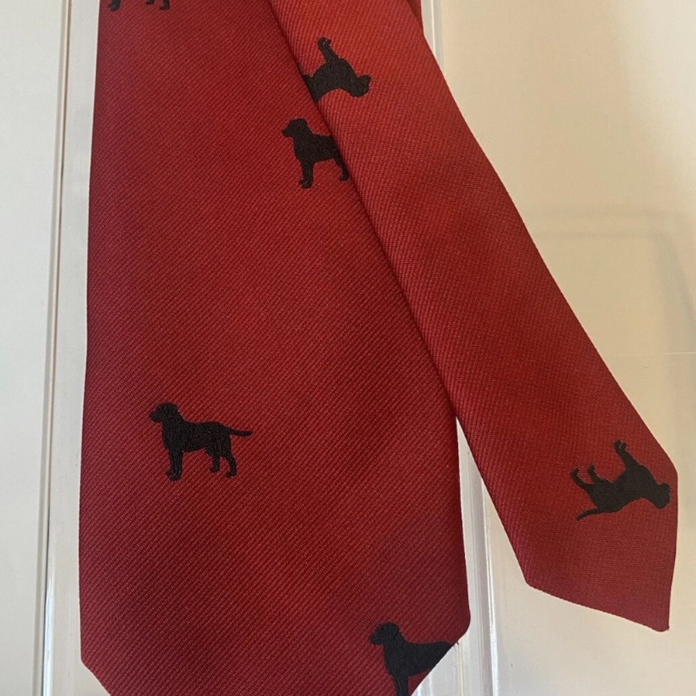 Vintage CHIPP Chipmunk Creations Red Dog Tie Made in USA